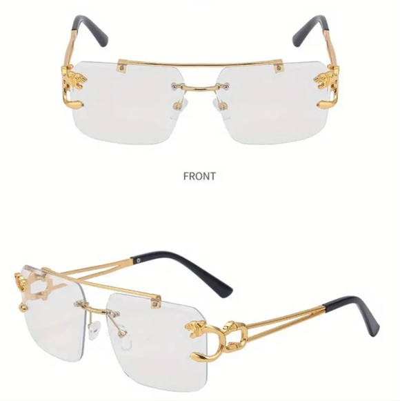 Luxury Vintage Frameless Glasses for Men - Picture 2 of 2